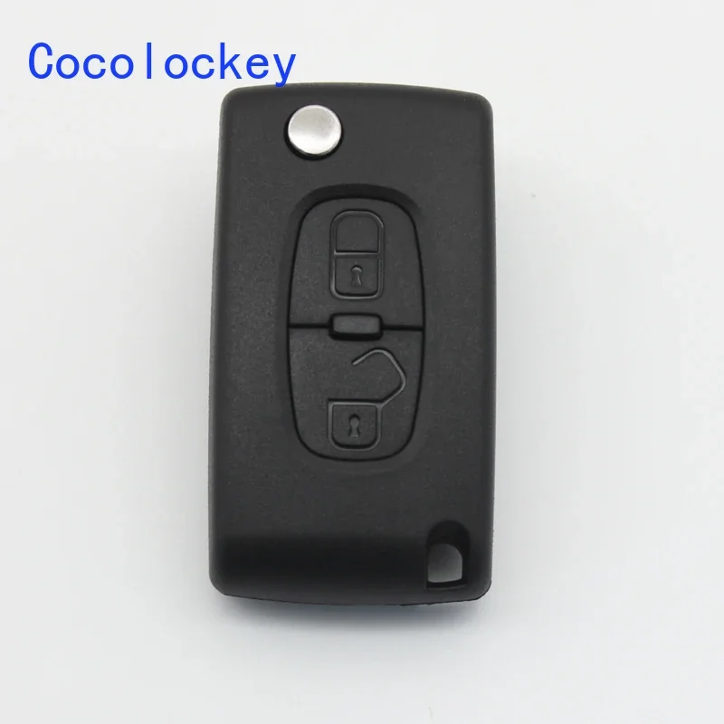 Cocolockey Remote Flip Folding Key Shell for Peugeot 4007 ET 4008 for Citroen C-Crosser C4 Aircross 2 Button Car Accessories