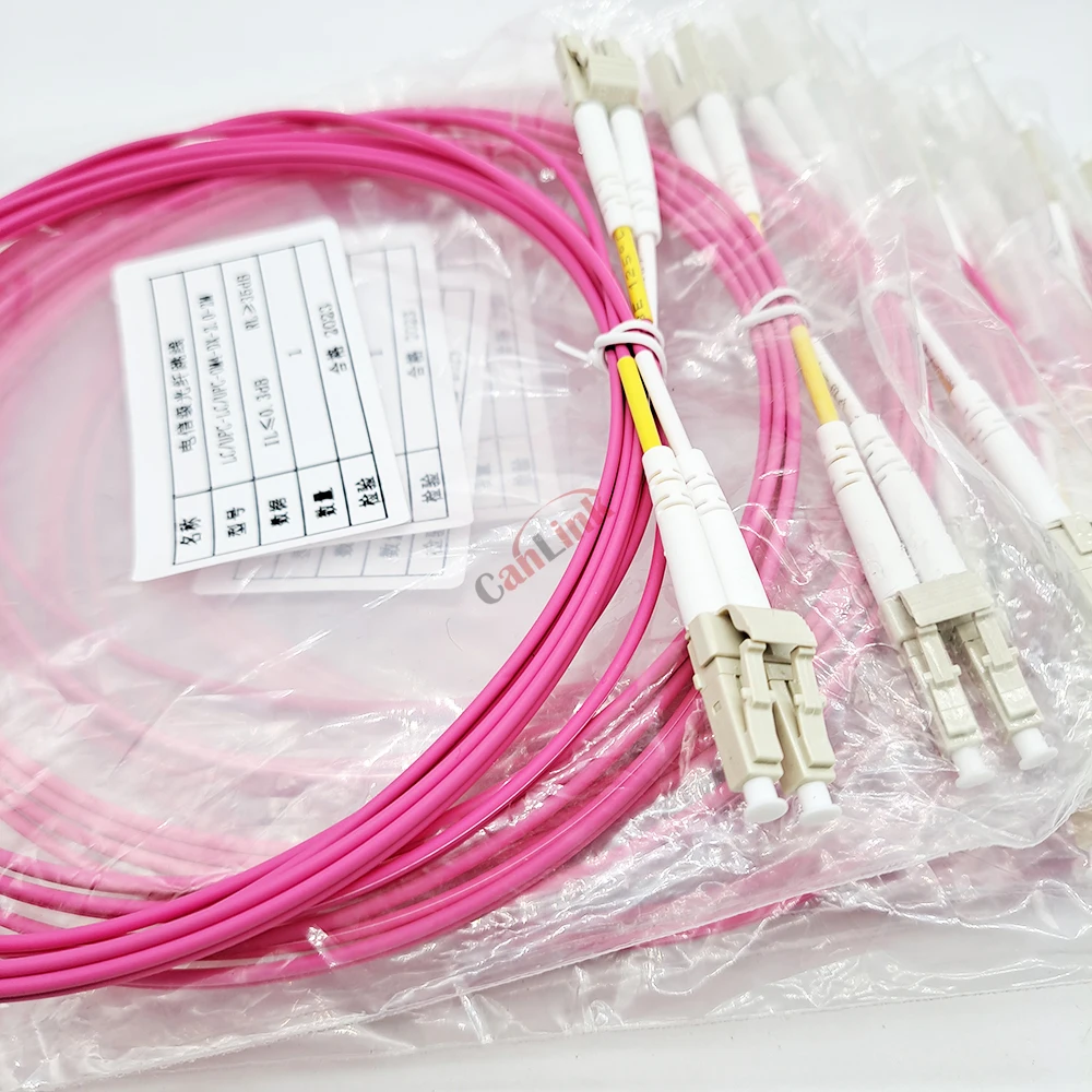 1pc/10pcs LC-LC Multi-Mode OM4 Fiber Cable 2.0/3.0mm Multimode Duplex LC-UPC Fiber Optical Jumper Patch Cord 1M/2M/3M/5M