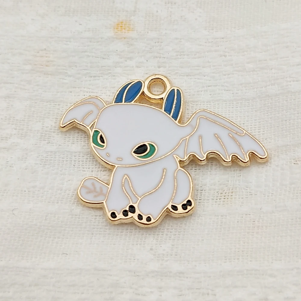 10pcs Dragon Charm Jewelry Accessories Diy Making Craft Enamel Necklace Earring Pendant Keychain Charms Alloy Metal Gold Plated view 5