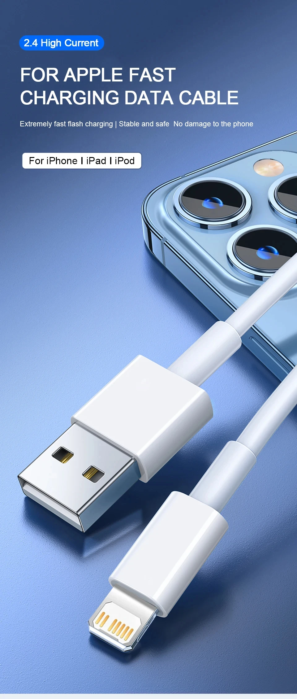PD 30W USB Cable For Apple iPhone 15 14 13 12 11 Pro Max 7 8 Plus XS X XR Fast Charging USB C Cable Charge Date Wire Accessories