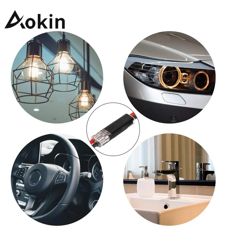 Aokin 10/20/50pcs Double-Wire Plug-in Connector Led Light Strip Connectors 2 Pin Led Strip Lights Connectors Low Voltage view 4