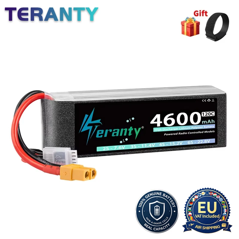 TERANTY 4S 4600mAh 14.8V 70C 15.2V 120C Lipo Battery with T XT60 XT90 Plug for RC Car Trucks Boat FPV Drone Helicopter Airplane