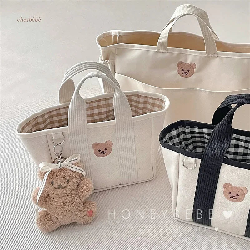 Korean Instagram Mommy Bag Female bags Woman bags CartoonBear Mommy Bag Outgoing Lightweight and functional Handheld Baby Bag