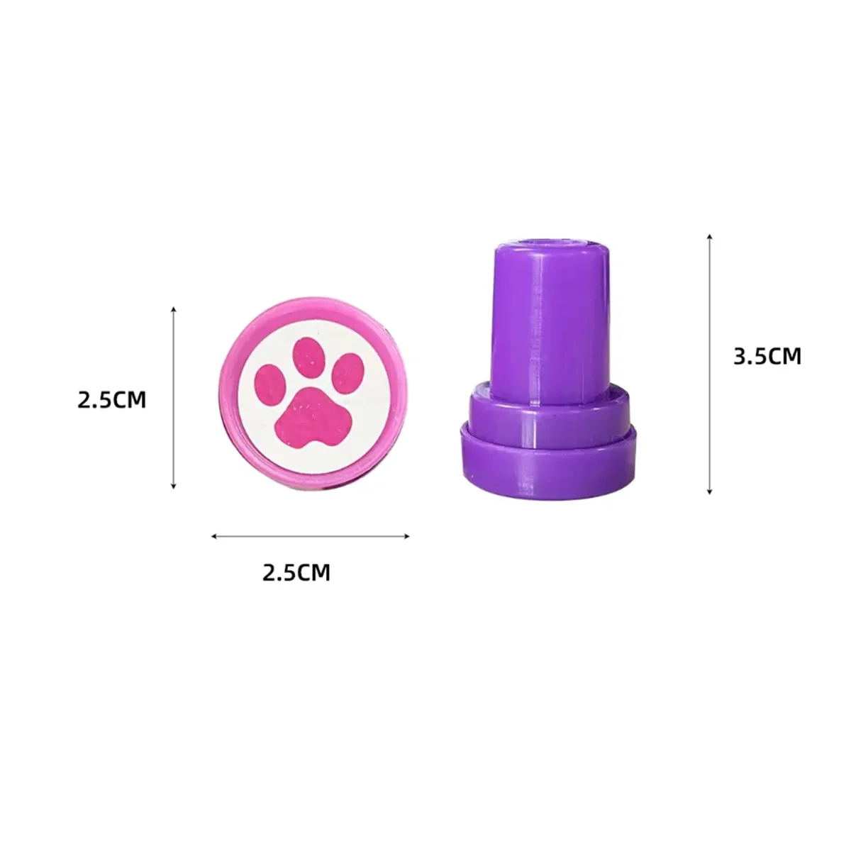 6pcs/set Cute Cartoon Dog Paw Small Seal Children Puzzle DIY Toys Kindergarten Teachers Encourage Praise Round Stamps Print