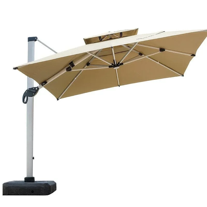 2026 Outdoor Patio Hanging Cantilever Commercial Sun Table Umbrella Garden Large Offset Parasol with Basepromote sales