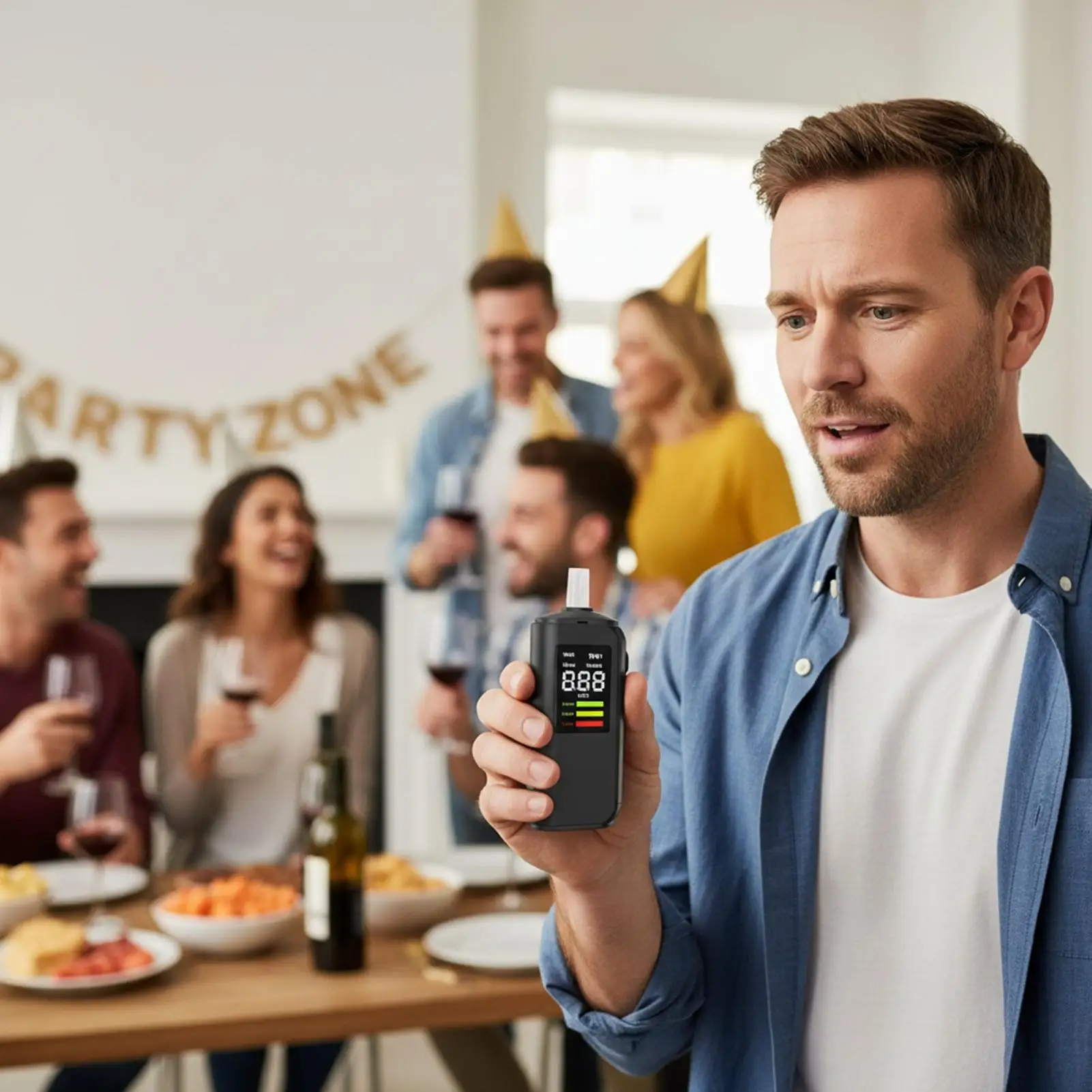 Portable Breathalyzer High-definition Driving Safety Breathalyzer To Test Alcohol For Men Women Father Husband Gathering Party