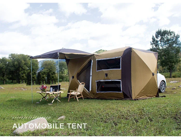 Double-Door Rear Tailgate Tent For Families Quick Automatic Opening Rainproof Moisture-Proof Fiberglass Pole For Outdoor Camping