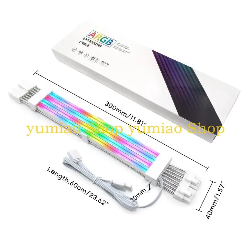 

587B 24Pin 2x8Pin 3x8Pin ARGB Светодиодная лента Удлинительный кабель питания для материнской платы ARGB