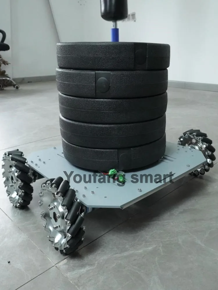 Serbatoio RC con carico da 70 kg con ruota Mecanum Ps2 da 152 mm Carrello per carichi pesanti Omnidirezionale 24 V Motore in metallo per kit fai da te robot Arduino