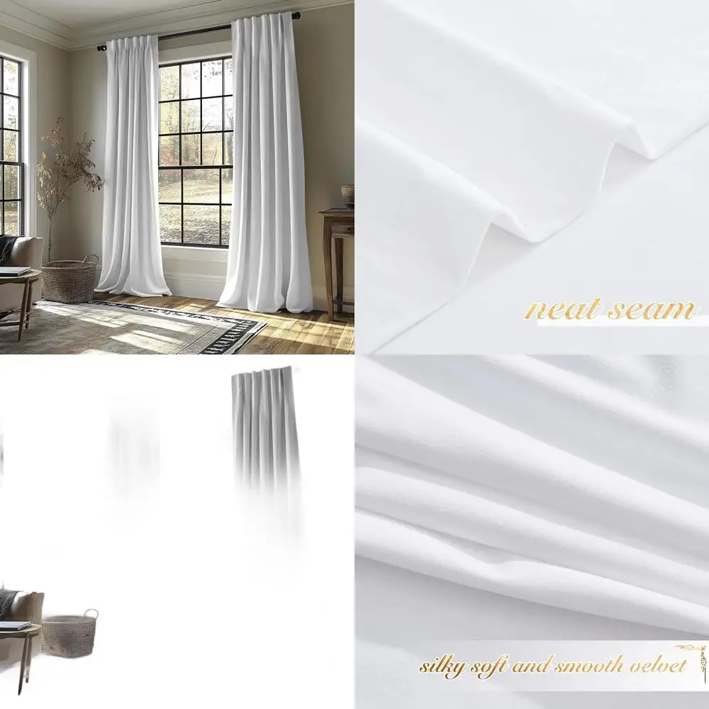120 tende lunghe in morbido velluto, set a 2 pannelli, luce e blocco del calore per porte scorrevoli in vetro, larghezza 52