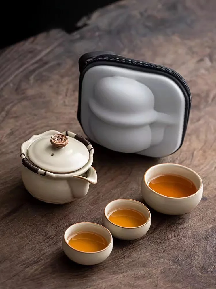 

Travel Portable Cerc Tea Set Qui Guest Cup One Pot Tee Cups Yuzhou Cercs Brewing Kettle Tea Cups Touch Miss