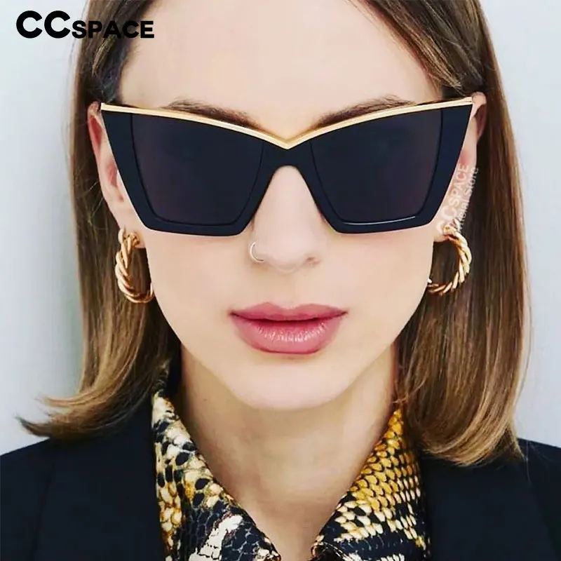 56211 Retro Square Cat Eye Sunglasses Women Popular Sun Glasses Ladies Black Eyeglasses Driver Goggles Uv400 Mirror