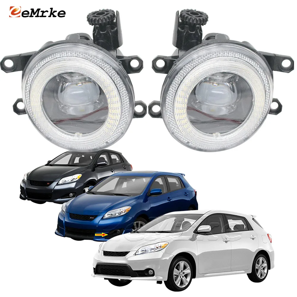 

2x LED DRL Angel Eye Daytime Running Lamp Fog Lights with Lens for Toyota Matrix S XR XRS E140 E150W 2009 2010 2011 2012 2013