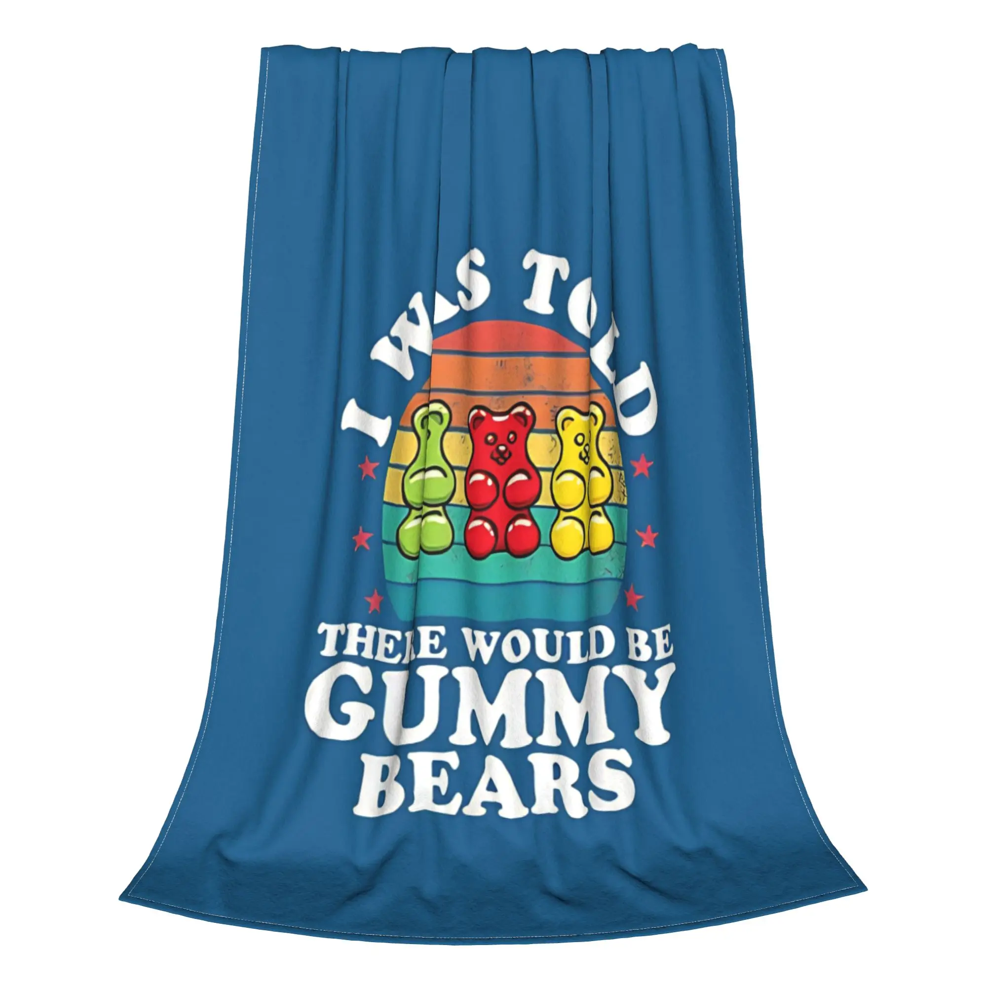 1PC Home Cute Room Decor Retro Jelly Sweet Character Blanket Throw Blanket Gummy Bear Novelty Warm Blanket All Season