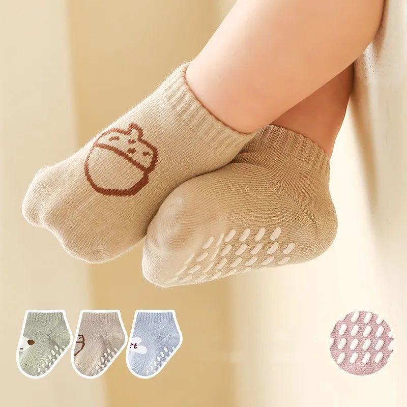 

3 Pair Infant Baby Sock Cute Cartoon Short Sock for Toddler Boy Girl Spring Summer Thin Breathable Non-slip Floor Kids Sock