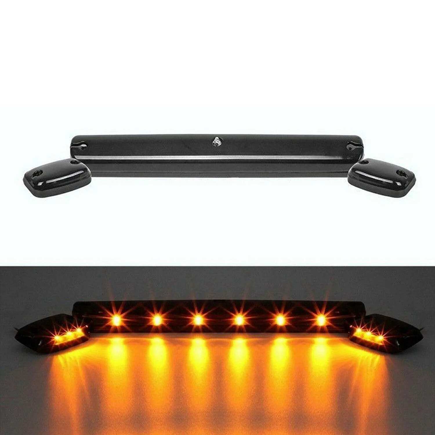 

3Pc Full Amber LED Cab Roof Marker Light Assy for 07-Up Chevy GMC 2500HD 3500HD