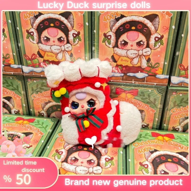 

Original Baby Three 400% Christmas Limited Style Vinyl Doll Kawaii Doll Character Big Baby Collection Blind Box Cute Toys Gifts