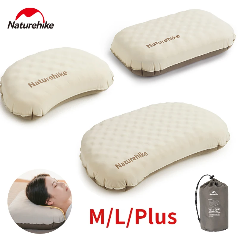 Naturehike Inflatable Pillow 3D Sponge Ultralight Portable camping pillow Outdoor Neck Sleeping Silent Self Air Travel cushion