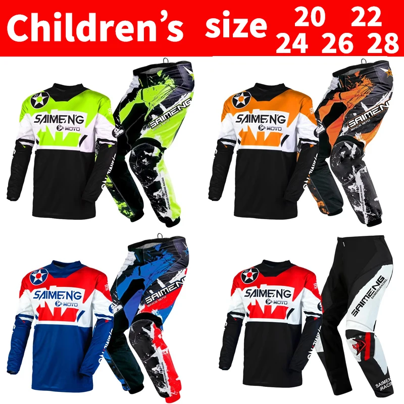 mx gear set kids motocross Jersey and Pants children Youth MTB DH UTV Enduro  Combo Off Road Racing Suit Dirt Bike