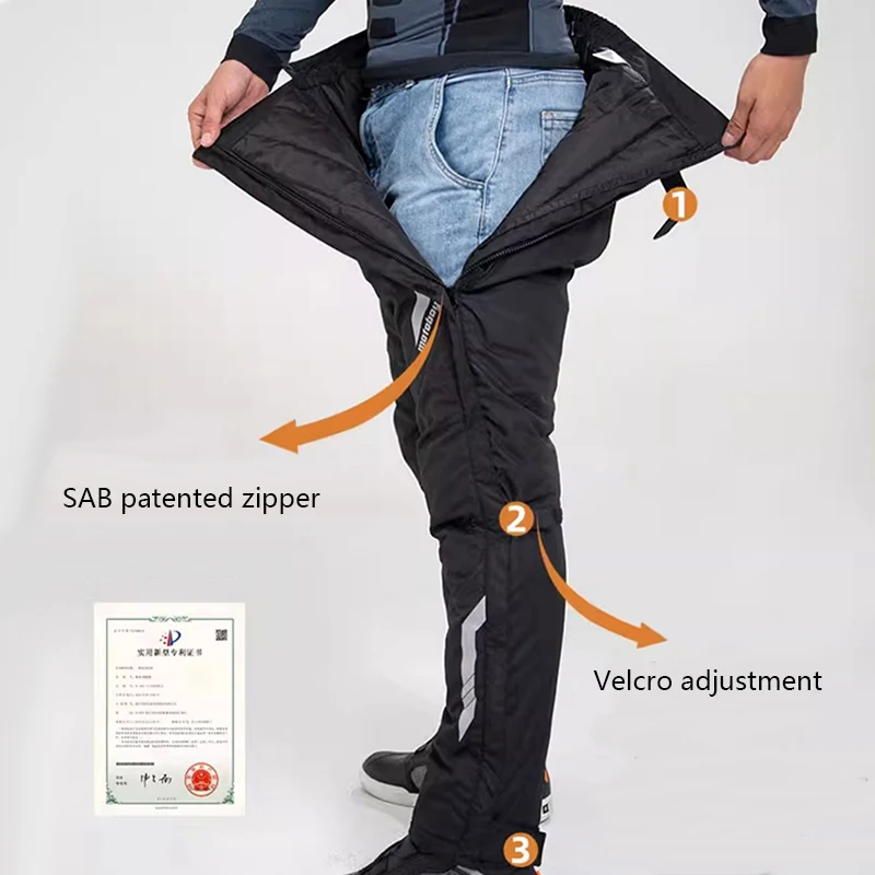 

MOTOBOY Autumn Winter Motorcycle Pants man SAB Double-sided zipper Wear off fast Motocross pants Windproof warm CE knee clothing