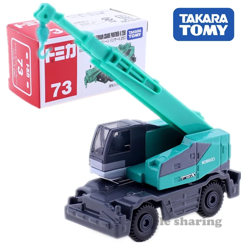 Takara Tomy Tomica No.73 Kobelco Rough Terrain Crane Panther X 250 Skala 1/116 Samochód Zabawki dla dzieci Pojazd silnikowy Odlewany metal Model