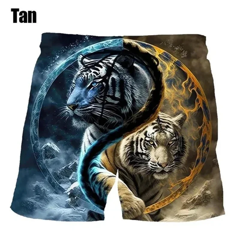 Summer Hot Sale Fashion Animal Tiger 3d Printing Cool Beach Shorts Pants Men's Women Kids Casual Summer Swimming Trunks Homme