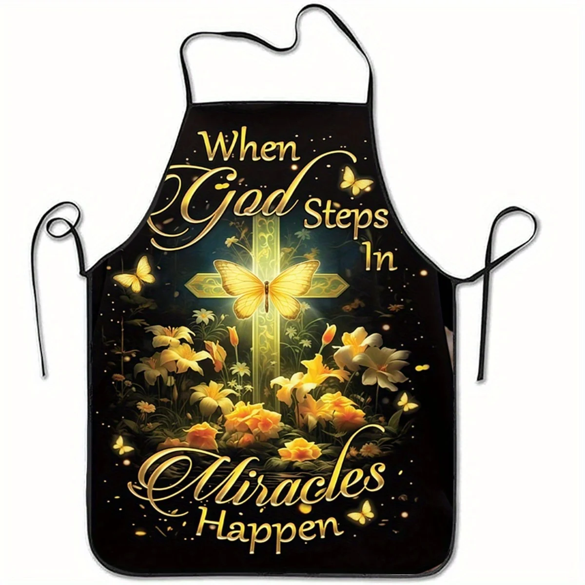 1pc Inspirational Verse Apron for Women & Men - Religious Cooking Apron with God's Message, Verse Mark 11:24 Design,