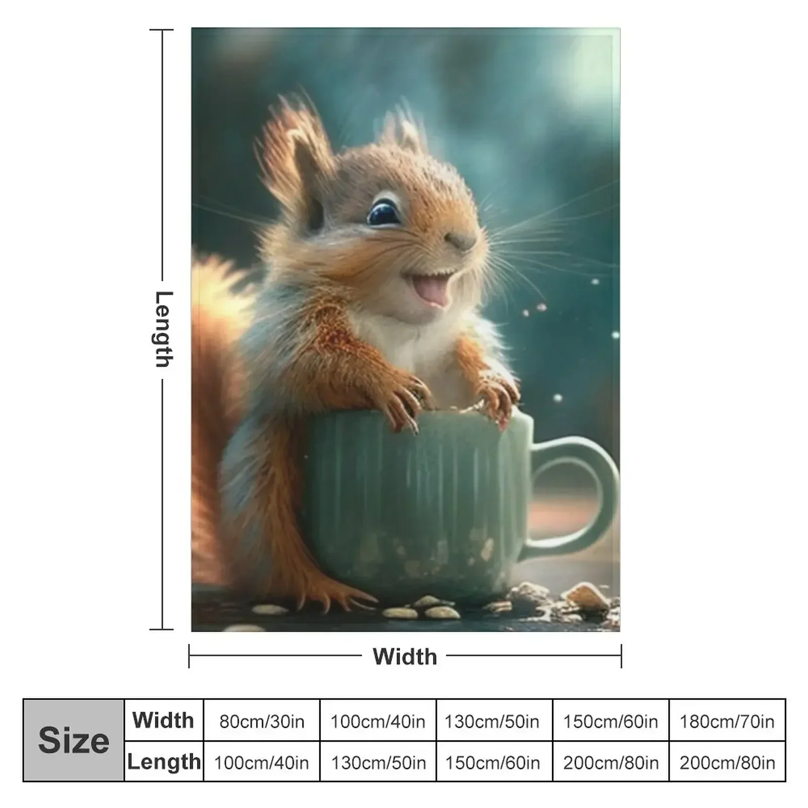 Happy Little Squirrel Throw Blanket couch cozy soft plush fuzzy picnic outdoor blanket