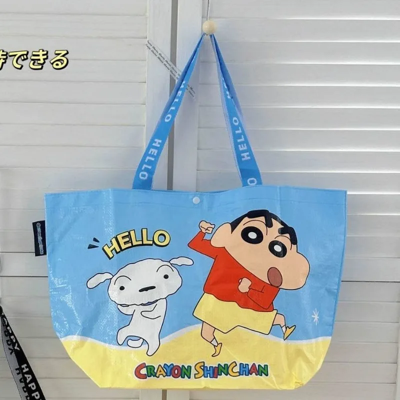 Crayon Shin-chan dessin animé toile sac à déjeuner Anime Portable école bureau Bento boîte mignon enfants adulte isolé déjeuner fourre-tout sac