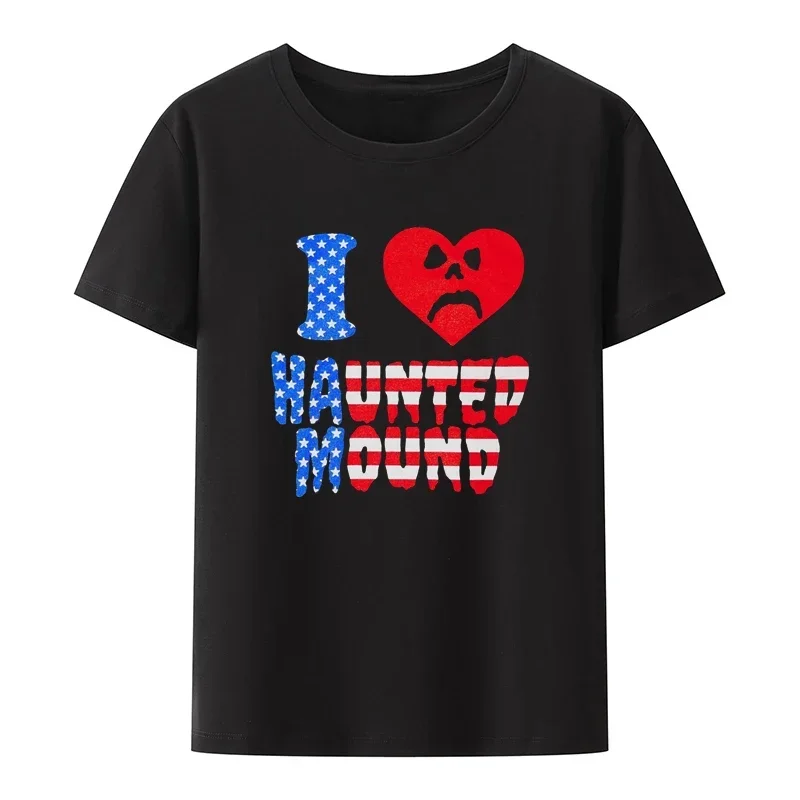 Sematary I love haunted mound popular trend heart shape T shirt men women short sleeve graphic tees Halloween casual shirt tops