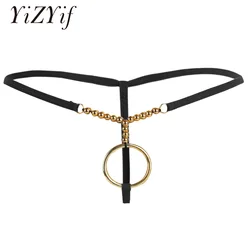 YiZYiF suspensorio para hombre, tangas, ropa interior Sexy, lencería, anillos y cuentas, Tanga, Bikini