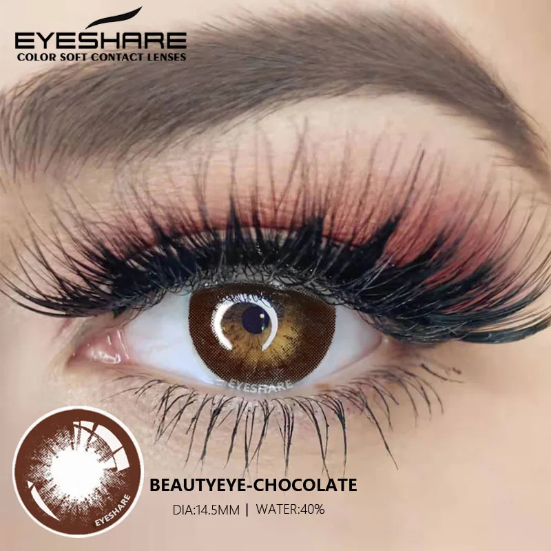 EYESHARE Color Contact Lenses for Eyes Beauty Eye Colored Lenses Black Chocolate Color Lenses Natural Contact Lens Beauty Makeup