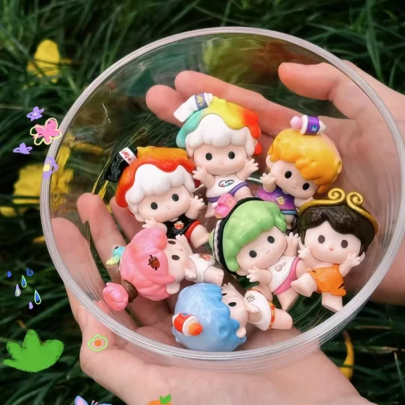 

Оригинальные золотые коробки серии Zozo & Yoyo Lucky Double Treasure, слепые сумки, мини-украшения, декоративные фигурки, модный подарок