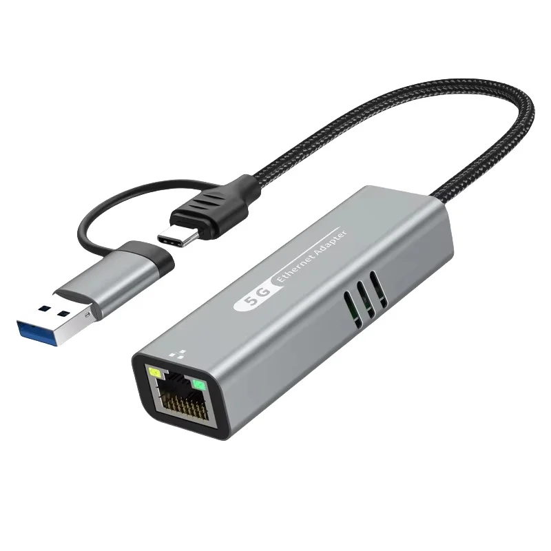 Carte réseau USB 5000Mbps, adaptateur filaire haute vitesse 5Gbps, USB3.0 type-c vers RJ45, convertisseur Ethernet HUB pour MacBook, ordinateur portable