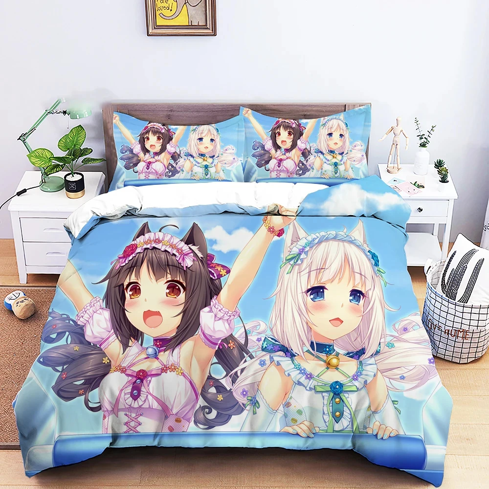 

3D Print Anime Nekopara Sexy Girl Bedding Set Boys Girls Twin Queen Size Duvet Cover Pillowcase Bed Kids Adult Home Textiles