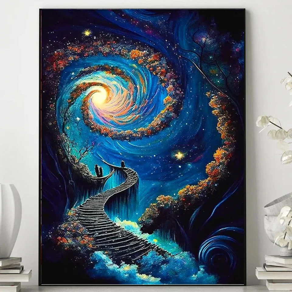 5D mosaic Starry Sky Diamond Painting Kit Adult Starry Night Diamond embroidery Art cross stitch abstract flower road home decor