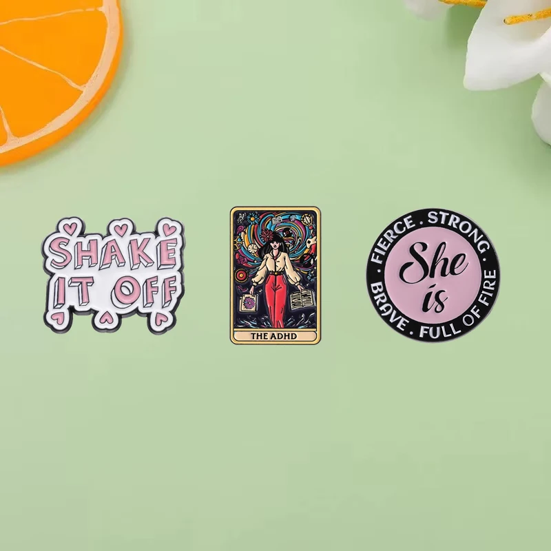 Alfileres esmaltados creativos de TDAH en inglés que muestran el TDAH, Pin de placa de Metal creativo, pintura al óleo para enviar a los niños, un amigo, regalo de joyería