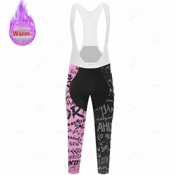 Warm Cycling Bib Trousers Winter Thermal Mountain Bike Long Pants Bicycle Tights 19D Gel Pad Bicicleta Pants Culotte Ciclismo