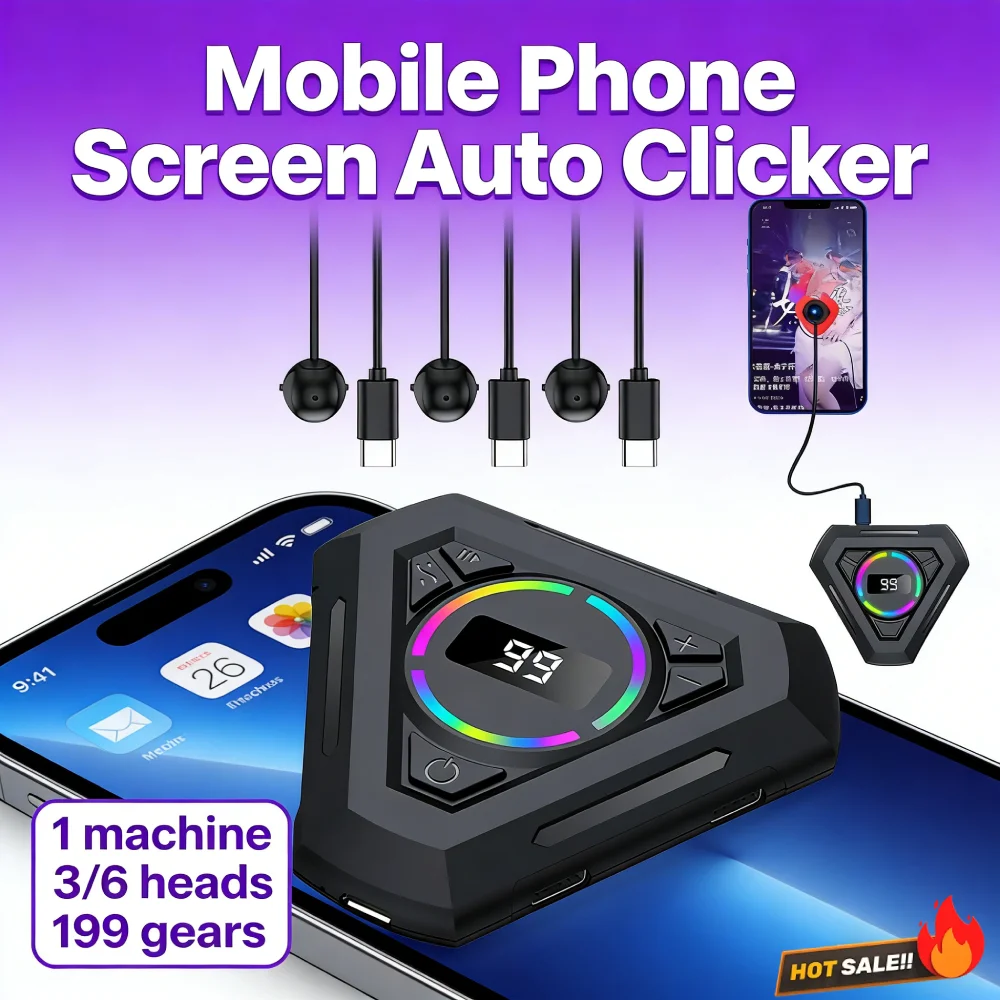 Physical Clicker with Digital Display & RGB Light Finger Clicking Simulator Screen Clickers for Gamings Shopping Live Broadcasts
