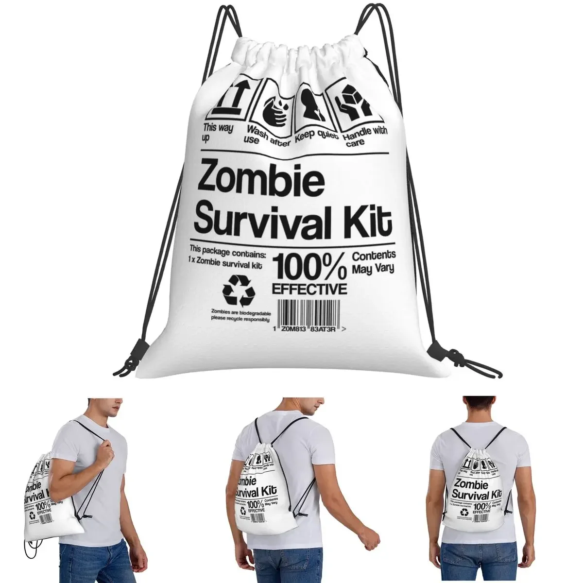 

Рюкзаки Zombie Survival Kit, многофункциональные портативные сумки на шнурке, сумка для мелочей, сумки для книг для путешествий, школы