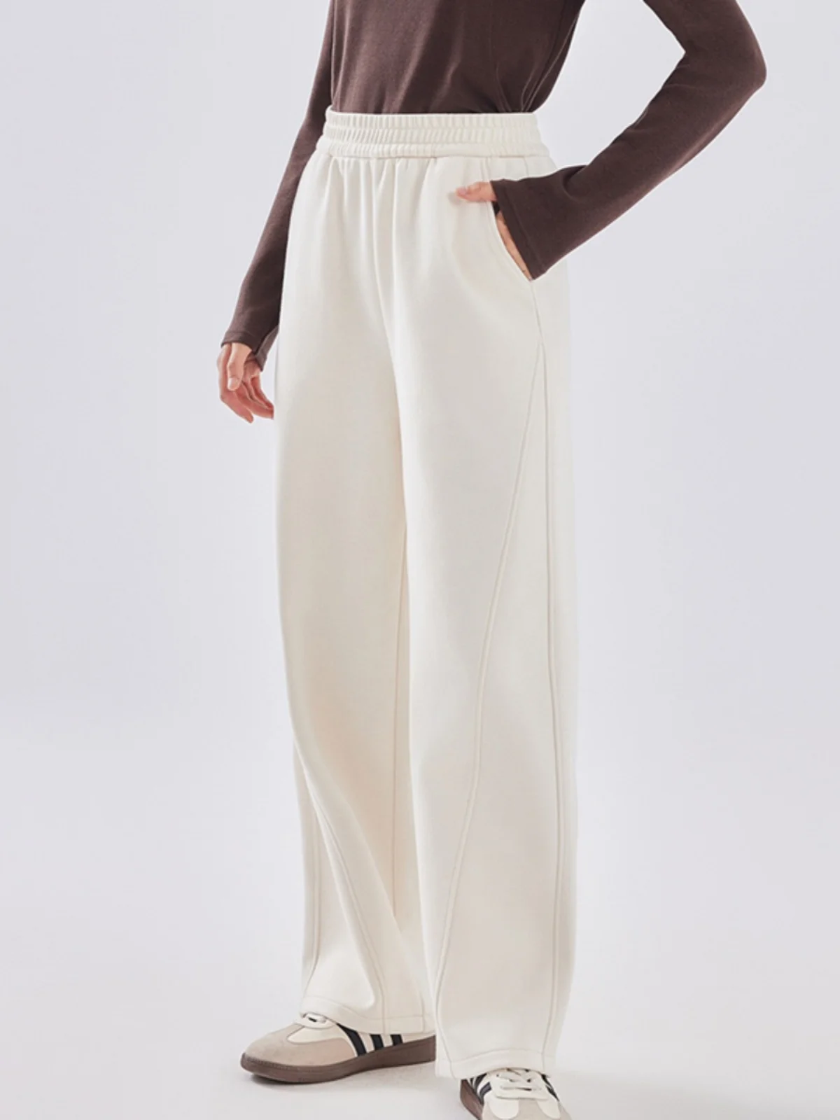 

High Waist Wide Leg Pants Women's Casual Fitn Sports Long Trousers Street Sle Nylon Spandex Autumn Winter Faion 26933