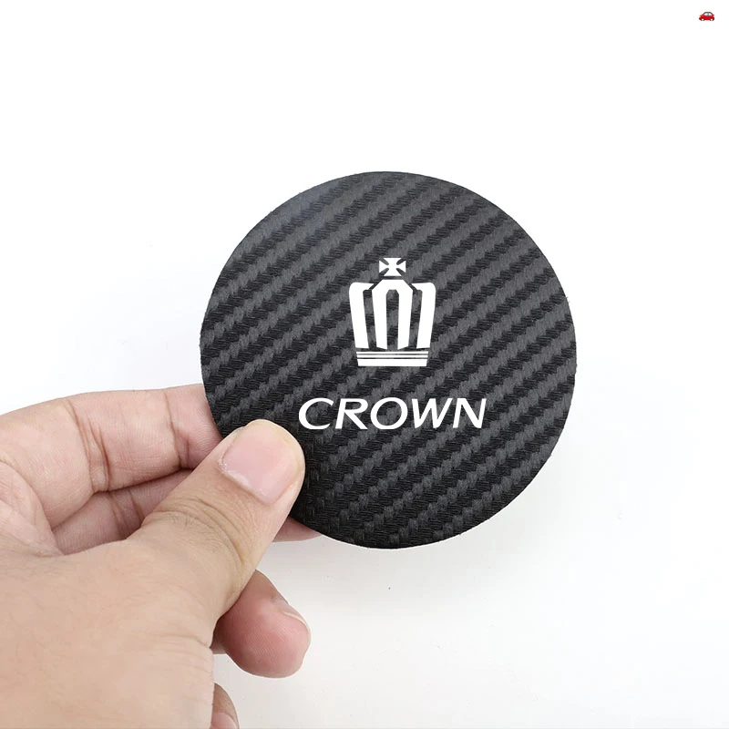 2Pcs Car Coasters Leather Water Cup Mat Auto Accessories For Toyota Crown JZS171 JZS171W JZX175 JZX171 GRS180 181 182 183 184