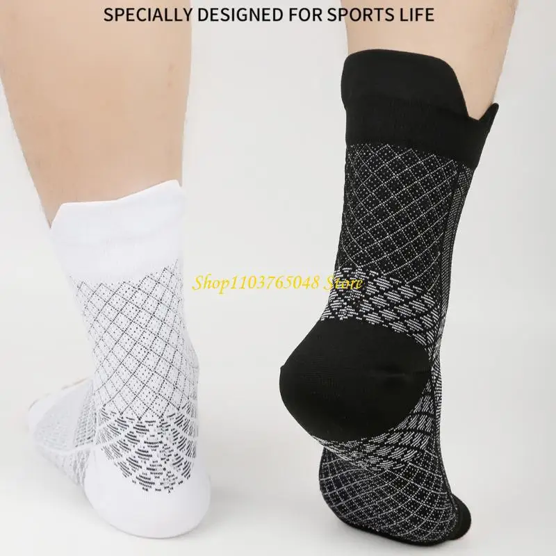 R53E 1 Pair Breathable Ankle Support Brace Sleeve For Cycling Fitness Gym Workouts
