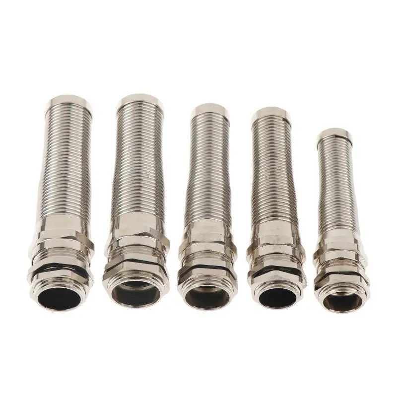 IP68 Electrical Waterproof Strain Relief Anti-Bending Nickel-Plated Brass Cable Gland Connector Nylon Metal Cord Grips