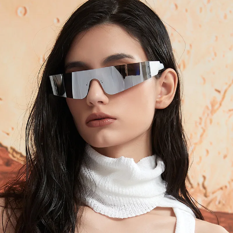 New Fashion Sports Sunglasses Women Cyberpunk Frameless Sun Glasses Anti Ultraviolet Driving Shades UV400 Man Oculos De Sol