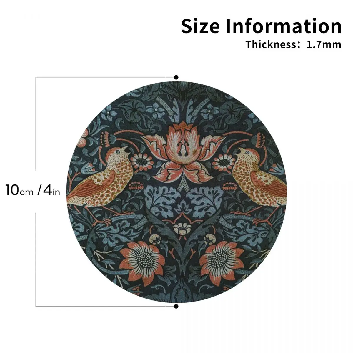 ويليام موريس الملصق الأصلي الفراولة اللص 1883 الوقايات المطبخ المفارش عدم الانزلاق كوب عازل الحصير القهوة مجموعة من 4 #5