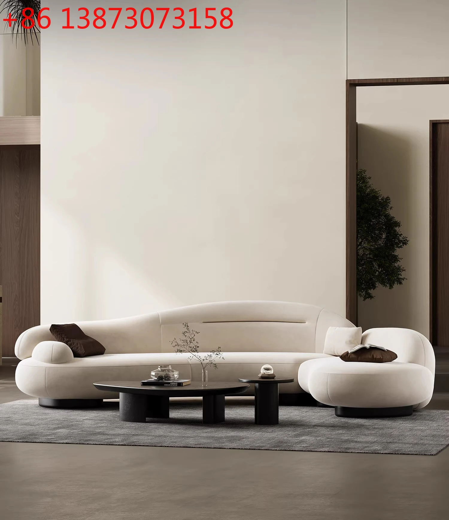 

Итальянский минималистичный диван-макарон, оригинальный запатентованный изогнутый диван для больших квартир, угловой диван нестандартной формы из матовой ткани для гостиной.