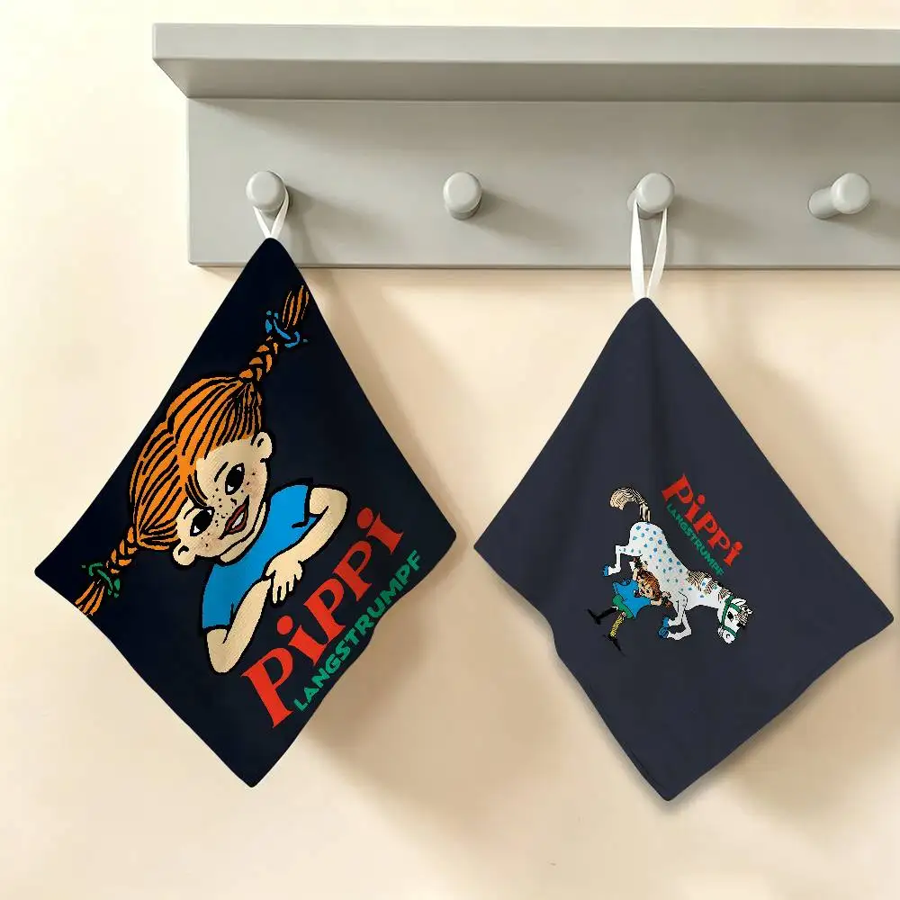 P-Pippis Thickened Polyester Cotton Hanging Towel, High Absorbent Hand Wiping Towel for Indoor Use
