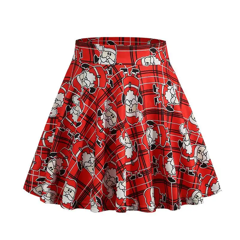 Falda a cuadros estampada para mujer, para halloween y Cisas, temporada de otoño 2024, otro material 00%, falda hasta f