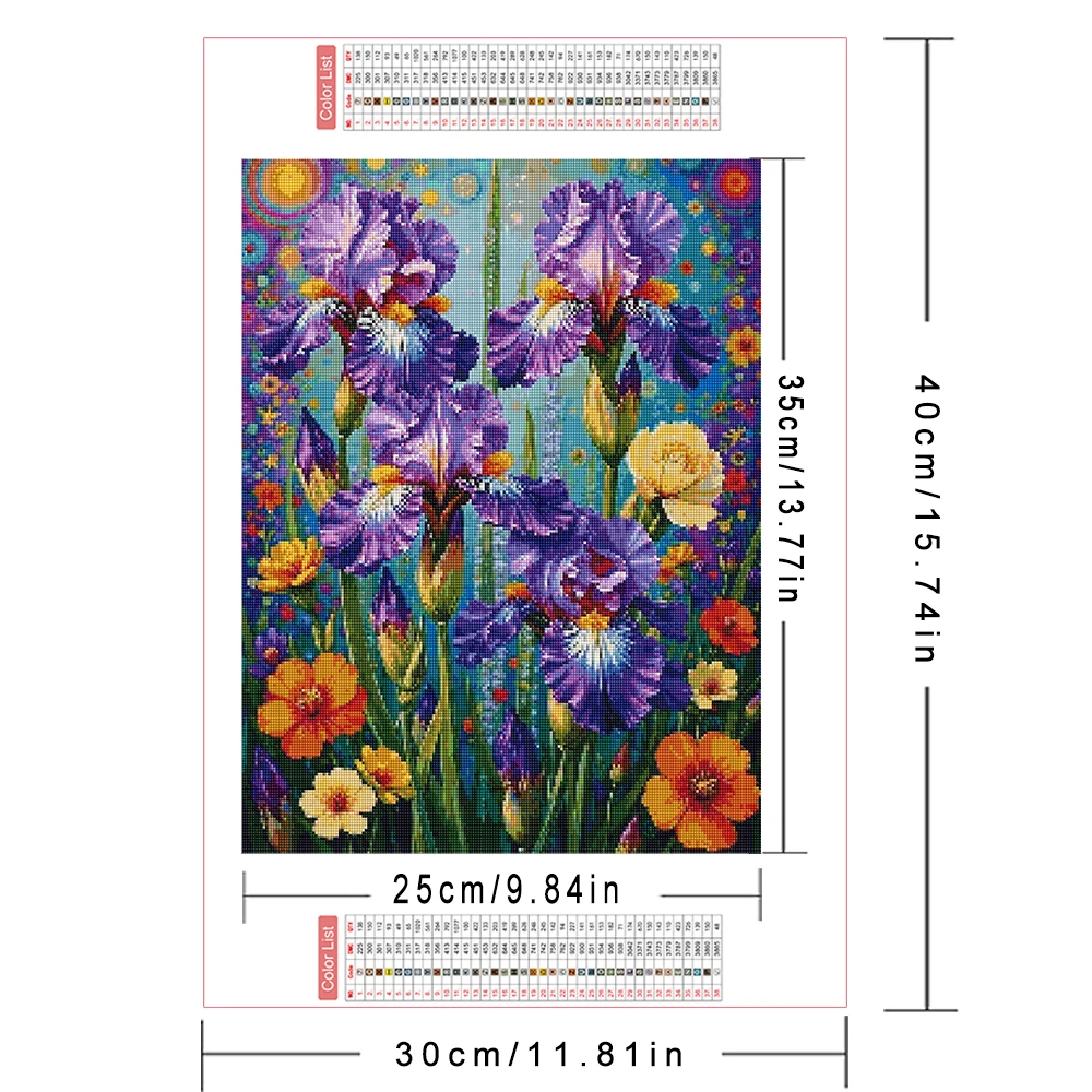 AZQSD Diamond Mosaic Iris Flower Full Square Round Drill Diamond Painting 5D Floral Picture Of Rhinestones Wall Decor